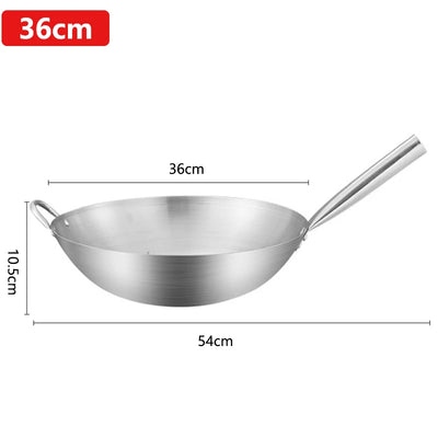 Long-Handle Stainless Wok