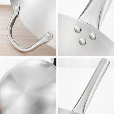 Long-Handle Stainless Wok