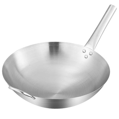Long-Handle Stainless Wok