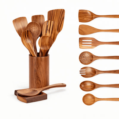 Traditional Japanese Wooden Utensil Set