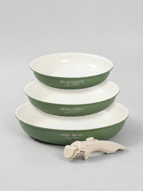 Set 4 Poêles KOVA — Manche Amovible Céramique