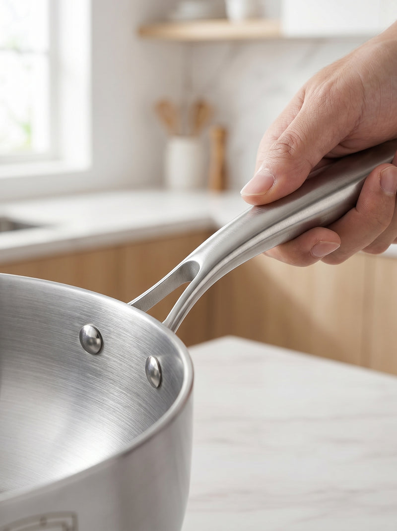 Wok KOVA inox 316 - handle-closeup