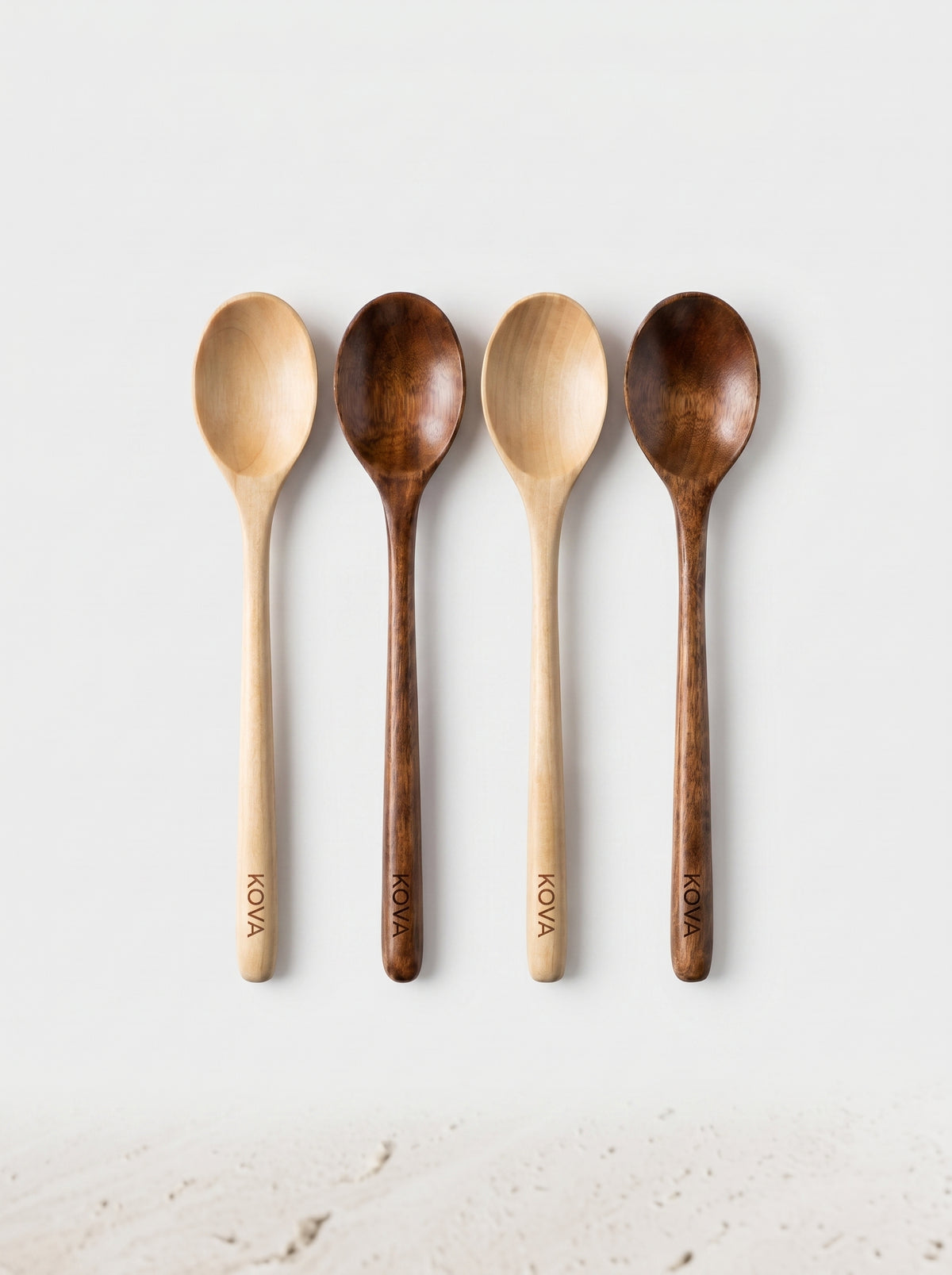 KOVA Wooden Spoon Set (4pc) — Natural Wood