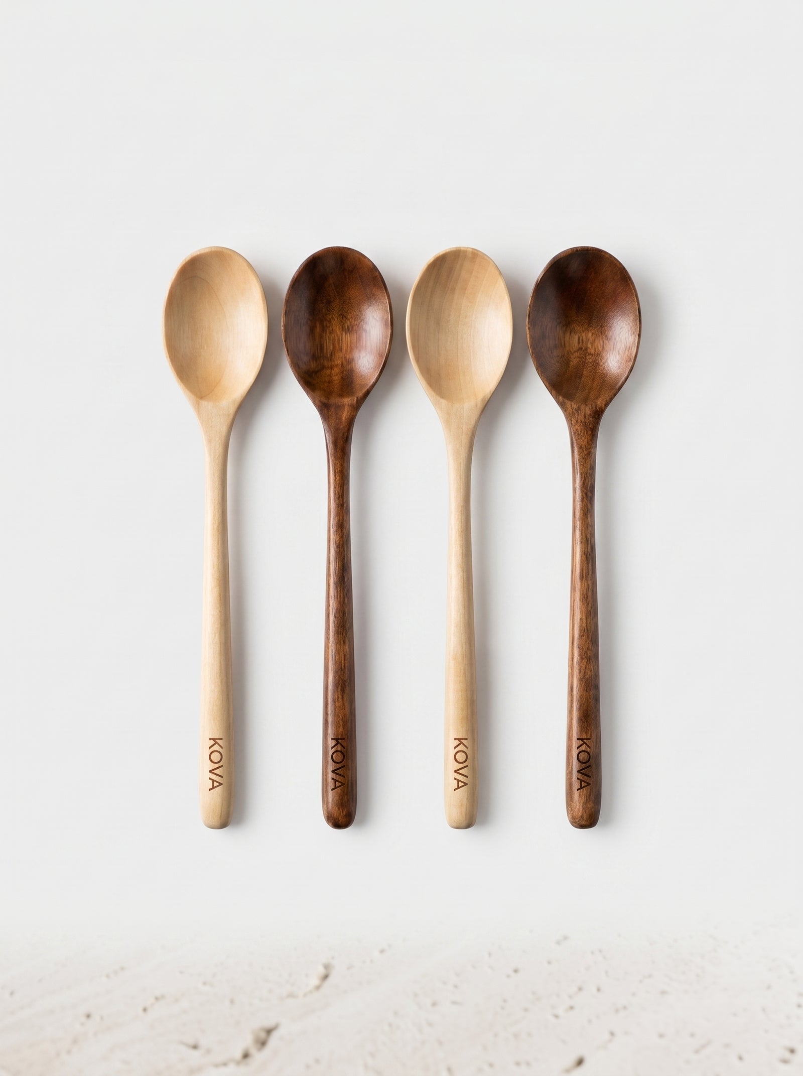 KOVA Wooden Spoon Set (4pc) — Natural Wood