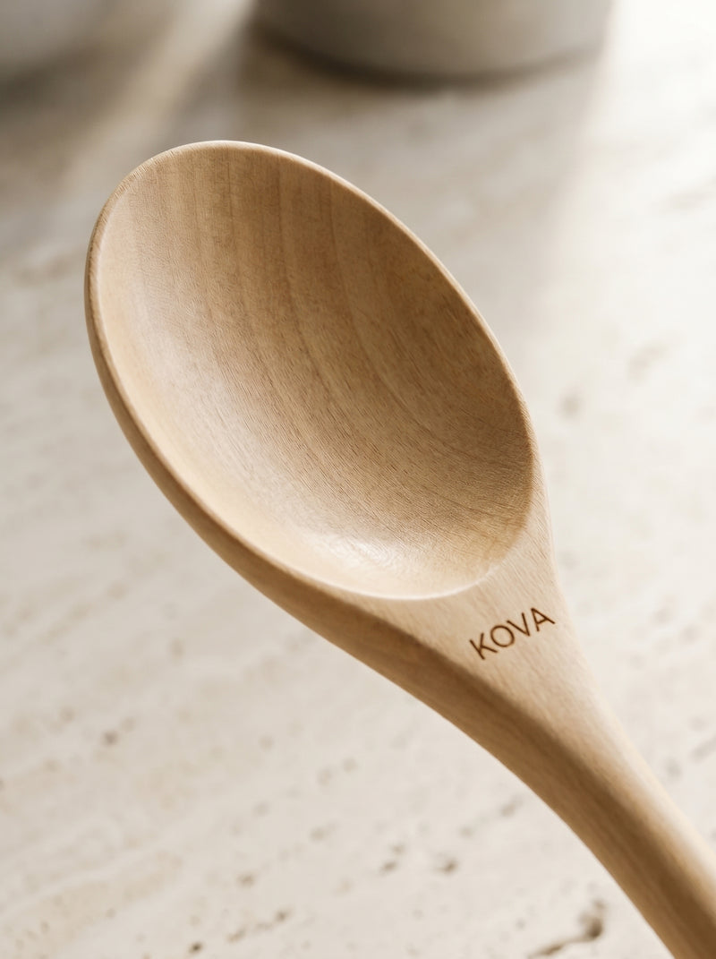 Set cuillères KOVA bois naturel - surface-closeup