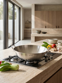 Grand Wok KOVA double poignée inox - design-kitchen