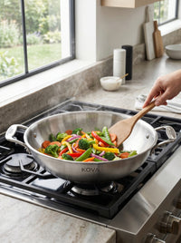Grand Wok KOVA double poignée inox - healthy-cooking