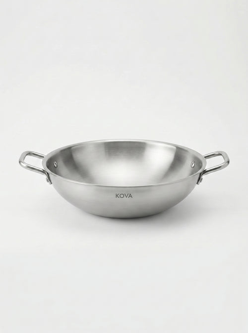 Grand Wok Chef KOVA — Inox 304 Double Poignée