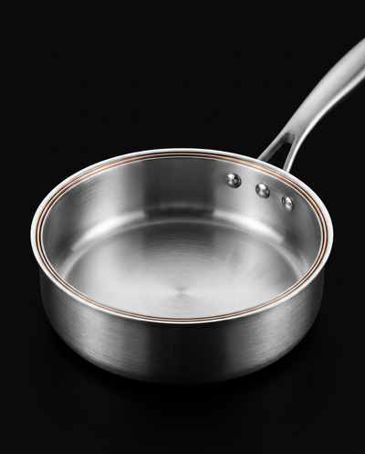 KOVA High-Wall Stainless Pan — 3/4 Angle