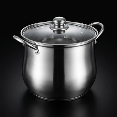 Stainless Steel Stock Pot — 3/4 angle