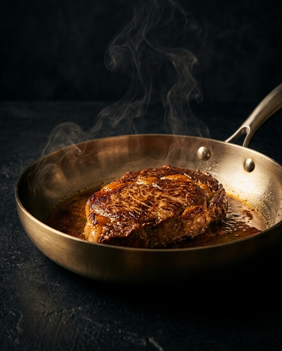 KOVA Stainless Pan — Steak sear